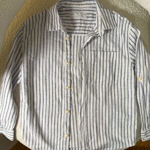 Zara Boys Blue Striped Shirt size 7 Y